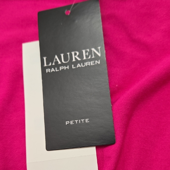 Lauren Ralph Lauren Hot Pink Faux Wrap Jersey Knit Peplum 3/4 Sleeve Top‎ - Picture 11 of 14